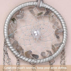 Pretty Jolly Crystal Stone Small Dream Catchers Grey Blue Feathers Mini Dreamcatchers with Beads for Cars Rear View Mirror Hanging Decoration Good Luck Travel Charm Bedroom Ornaments for Women Girls