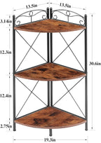 VECELO Corner Table/Cabinet with Storage Shelves, Free-Standing Organizer for Compact Space in Living Room/Study/Lobby/Bedroom