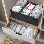 4Pcs Drawer Organizer Clothes, Underwear Organizer for Women Clothes, Socks, Bra, Belt, Tie - Grey, No-Divider Design