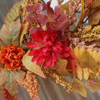 Artificial Fall Flower Swag Decor,27 Inch Autumn Decorative Floral Swag for Weeding,Artificial Silk Maple Leaf Flowers for Wall Home Front Door Decorations