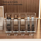Drawer Belt Organizer for Men –Semi-clear Belt Storage Box for Dress & Leather Belts, Closet Drawer Organization, Holds Up to 10 Belts