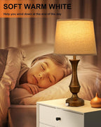 Seealle Upgraded Touch Lamps for Night Stands Set of 2 - Bedside Lamps with USB C+A, 3 Way Dimmable for Bedroom Living Room End Tables Office (Brown&Oat)