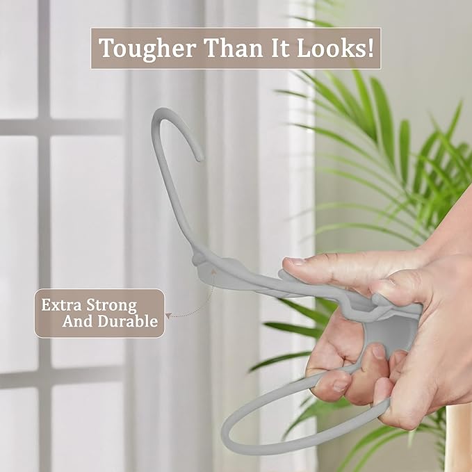 Utopia Home Plastic Hangers 50 Pack - Perfect Space Saving Clothes Hanger - Durable and Strong - Perfect Closet Organizers with Shoulder Grooves (Grey)