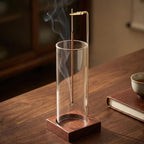 Incense Holder,Wooden Incense Holder for Sticks with 20 Incense Sticks, Anti-ash Incense Burner with Glass Ash Catcher for Meditation Yoga Spa Gift Home Decor