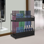 Commercial Metal Umbrella Stand Rack – Heavy Duty Free Standing Organizer with Removable Drip Tray, Entrance Umbrella Organizer for Entryway Home Office Hotel, 26.8x12.6x27.6in (Black)