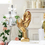 Thinker Statue -Gold Sculptures Modern Home Resin Decor -,12" H Collectible Figurines for Home Office Bookshelf Desktop TV Stand Decorative