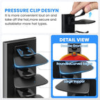 Baseball Cap Storage Rack Wall Mounted - 2-Pack - Holds 40 Caps, Space-Saving Storage and Display Rack - Strong Adhesive Wall Mount - No Drilling Required for Wall and Door Installation (Black)