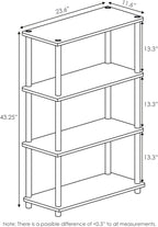 Furinno Turn-N-Tube 4-Tier Multipurpose Shelf Display Rack, Round Tubes, Columbia Walnut/Black