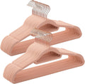 SONGMICS Velvet Hangers, Set of 30 Clothes Hanger with Rose Gold Swivel Hook, Non-Slip, and Space-Saving, 0.2-Inch Thick, 17.1-Inch Long for Coat, Shirt, Dress, Pants, Tie, Coral Pink UCRF21PK30