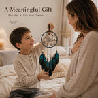 Dream Catcher for Boys Blue Dreamcatcher for Bedroom Handmade Feather Hanging Decoration Ornament Birthday Festival Craft Gift