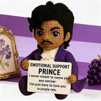 Handmade Crochet Prince Doll, Emotional Support Prince for Music Lovers, Positive Affirmation Desk Companion, Unique Commemorative Gift for Adults (Style B)