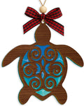 Turtle Christmas Ornaments 2025, Unique Turtle Xmas Gifts for Neighbors, Friends, Family, Turtle Gifts for Women, 3D Effect Flat Ornaments and 2 Layer