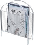MyGift Magazine Rack, Floor Freestanding Magazine Holder for Bathroom Bedroom Office, Books Newspapers File Mail Organizer, Mid Century Modern Decor Wire Storage for Tablets and Documents