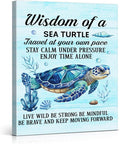 Sea Turtle Wall Art Decor Inspirational Wall Decor Posters Beach Themed Decoration for Bathroom Bedroom Living Room Home Office, Sea Turtle Gifts for Turtles Lovers (11.5 X 15 Inches, Framed)