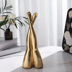 Golden Legs Sculpture Elegant Resin Home Decor Legs Statues Versatile Indoor/Outdoor Ornament, Bedroom, Office Desktop, Cabinets, Perfect (Straight Leg)