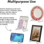 Americanflat Acrylic Easel Stand - 4" Tabletop Easel and Plate Stand - Set of 2 - Lightweight Display Holders for Photos, Cards, Frames, Books, Magazines, Albums - Home or Office Decor