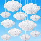 Affrolling 30 Pcs 3D Cloud Decorations Hanging Honeycomb Decor Artificial Cloud Ornaments for Ceiling Art Wedding Birthday Nursery Room Baby Shower Party Decorations (Small,Classical Style)