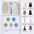 7-Pack 48-Inch Clear Garment Bags - White Translucent Hanging Dust Covers for Closets, Travel, and Seasonal Clothing Storage