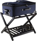 Winsome Reese Luggage Rack with Storage Shelf, for Guest Room, Bedroom, Foldable, No Assembly, Espresso