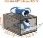 HOMIDEC Shoe Storage, 8 Pack Shoe Organizer Hard Plastic Shoe Box, Shoe Boxes Clear Plastic Stackable, Shoe Boxes with Lids for Size 13