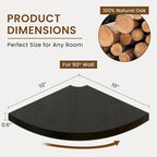 Fun Memories Corner Shelf Wall Mount Set of 2 - Solid Oak Wood Floating Corner Shelf with Cable Hole, 10in Rustic Design for Bedroom, Living Room, Kitchen (Black)