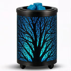 Leyoue Electric Wax Melt Warmer PTC Heating Plate with 7 Colors LED Changing Light Wax Warmer Fragrance Warmer for Home Office Gifts & Decor(Black Forest)