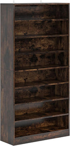 Tribesigns Tall Shoe Cabinet, 9 Tiers 40-45 Pairs Heavy Duty Wood Freestanding Shoe Storage Cabinet, 70.8'' Tall Shoe Cabinet with Open Storage for Entryway (1, Rustic Brown)