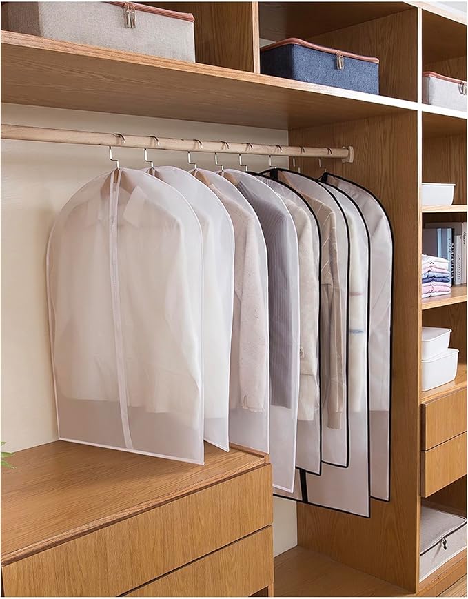 Garment Bags (set of 12) for Wedding Dress Garment Bag Closet Cover for Open Closet Clothes Storage Bag with Zipper Gown Garment Bag for Long Dresses