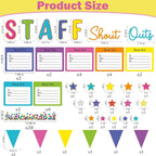 Employee Recognition Bulletin Board Decor - 20 Paper Cutouts Expressing Appreciation and Acknowledgment, Perfect for School, Classroom, and Office Wall Decor