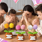 Wavwavw 6 Pcs Christian Gift for Women Inspirational Religious Gifts Positive Faith Scripture Crochet Handmade Bible Verse Crochet Doll with Prayer Card for Vbs Church(Tulip)