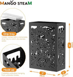 Mango Steam Monstera Umbrella Holder Stand for Home or Office Entryways (Black, Monstera)