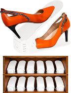 Shoe Slots Organizer, 12PCS Adjustable Double Layer Stack Shoe Rack, 50% Space-Saving Storage Rack Holder, White