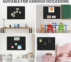 Bulletin Board, 23.5 X 17.5 inches Cork Board with 20 Pushpin, Felt Cork Board Notice Pin Board, Self-Adhesive Vision Board Mood Board Foldable Photo Board for Wall - Black