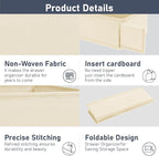 DIMJ Drawer Organizer Clothes - Underwear Organizer Small Sock Organizer Closet Organizers and Storage Box Dresser Drawer Dividers for Baby Clothes,Bra,Socks, Belt, Tie, Set of 6,Beige