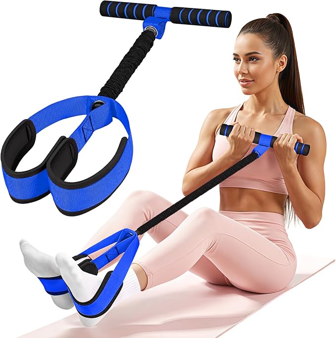 Pedal Resistance Bands with Handles, Upgrade Women Exercise Bands for Full Body Training, Core, ABS, Legs, Glutes, Arms, Pilates, Physical Therapy, Strength, Sit Up Equipment for Home Workout