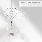 Memorial Gifts for Loss of Dad, Crystal Suncatcher in Memory Sympathy Gifts for Loss of Dad Father, Heart Shaped Bereavement Condolence Gifts for Grieving Friend