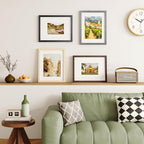 Egofine 11x14 Picture Frame Set of 4, Made of Solid Wood Multicolor Photo Frames Covered by Plexiglass 5x7 and 8x10 with Mat or 11x14 without Mat, for Table Top Display and Wall Mounting Mixed Colors