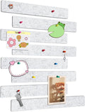 Felt Pin Board Bar Strips Self-Adhesive Lightweight Bulletin Board Strips No Damage for Wall Better Than Cork Board Decorative Memo Boards with 40 Push Pins for Home Office Classroom, 8 Pack