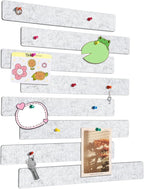Cork Board for Walls - 8 Pack Felt Pin Board Bar Strips - Self-Adhesive Lightweight Bulletin Board - Cork Board for Office with 40 Push Pins No Damage for Wall (Light Grey)