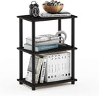 Furinno TURN-N-TUBE Storage Shelves, 3-Tier Book Shelf, Corner Shelf, Toolless Open Shelves, for Organization and Storage, Living Room, Garage, Home Office, Espresso
