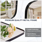 ANDY STAR 24x48 Black Bathroom Mirror, Oblong Vanity Mirror with Stainless Steel Metal Frame, Matte Black Oval Mirror for Over Sink, Modern Anti Rust Wall Mounted