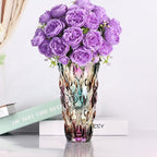 CEMABT Glass Vases for Flowers，Thickened 3.4 lb Morden vases for Tables Centerpieces, vase for Home Decor, Crystal,Colorful and Clear Rose Large Vases Christmas Day Gifts(Heavy Duty)