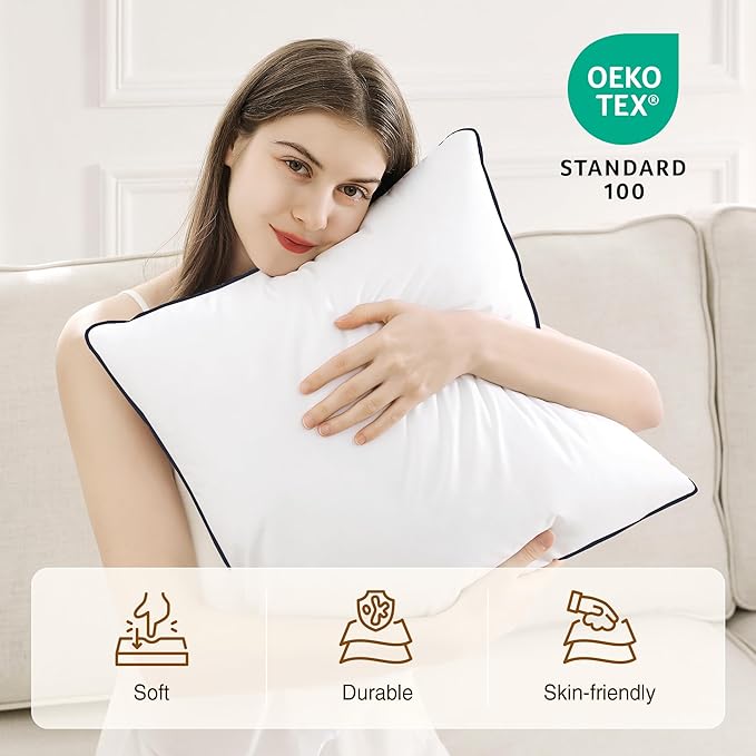 puredown® 12x20 Pillow Inserts Set of 2, Fluffy Overfilled Down Alternative Lumbar Pillows, Soft Plush Decorative Throw Pillows for Couch, Sofa, Bed and Home Decor