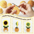 Emotional Support Crochet Sunflower – Handmade Appreciation Gift for Teachers, Coworkers – Never Forget The Difference, Inspirational Gifts for Women, Graduation Gifts, Employee Appreciation