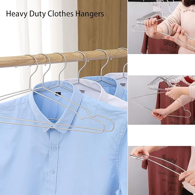 Wire Hangers 20 Pack Clothes Hangers Heavy Duty Metal Coat Hanger Stainless Steel Thin Hangers 16.5 inch
