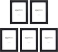 Amazon Basics Rectangular Photo Picture Frame, 5" x 7", Pack of 5, 8.31 x 6.30 inches, Black