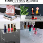 Cerpourt 2 Sets Acrylic Display Risers(4",5",6") Product Stand ((4"x5"x6") Clear Risers)