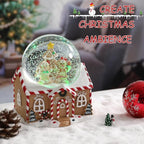 Vipush Christmas Snow Globe - Gingerbread Man Musical Snow Globe with Color Changing Led Lights, Christmas Decorations with Music Box Gifts for Girls Kids, Dog Decorations for Christmas & Birthday