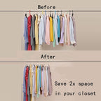 Premium PVC Coating Metal Hangers 20 Pack, Heavyduty, Non Slip Slimline, Suit Jacket T Shirt Hangers, Gold Hooks, Space Saving Clothes Hanger (Black)