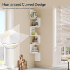 HOOBRO Corner Shelf Wall-Mounted, Set of 2 Floating Corner Shelves for Wall, 5-Tier Corner Bookshelves for Living Room, Bedroom, Bathroom, Home Office, White WT26BJP201